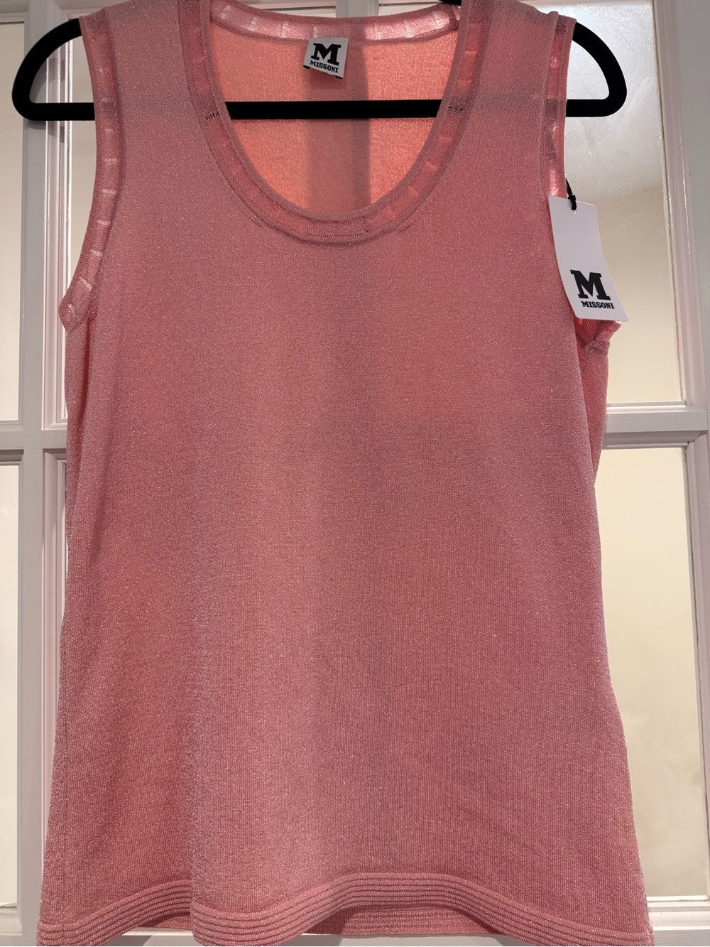 Missoni Pink Shimmer Sleeveless Knit Tank